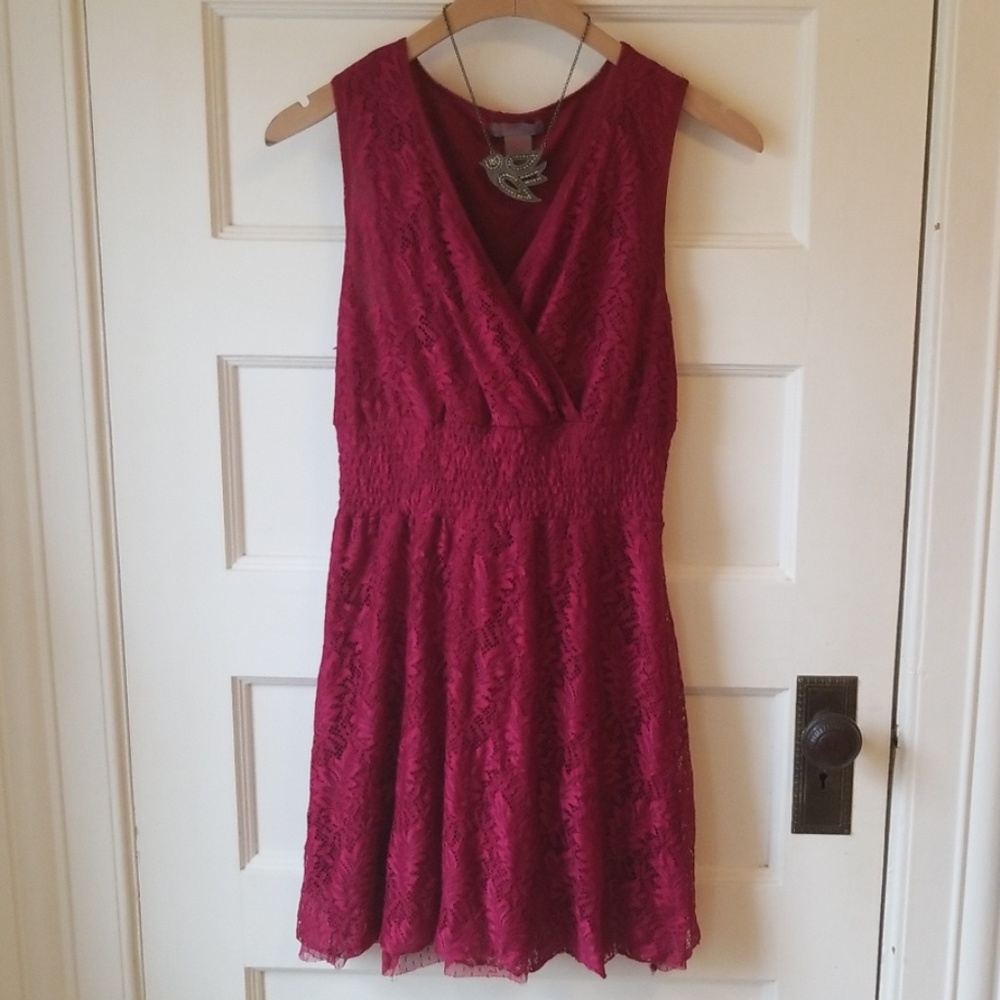 Cranberry Lace Dress